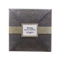 Square Invitation Card Silver Gray Laser Invitation Card